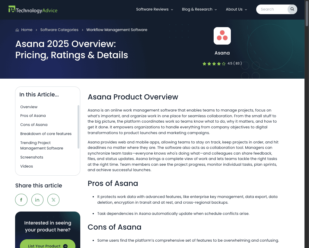 technologyadvice.com product profile