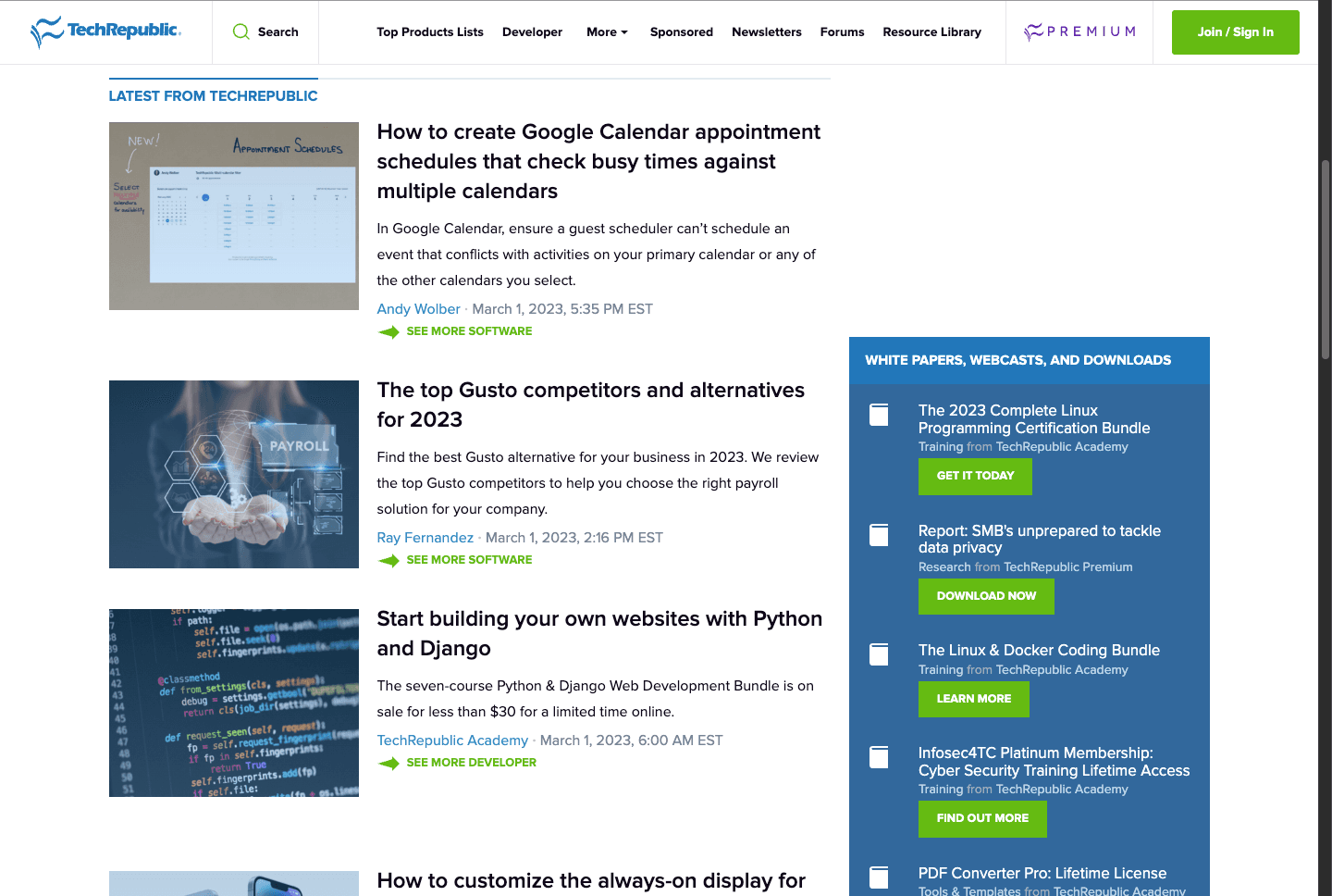 techrepublic.com latest before